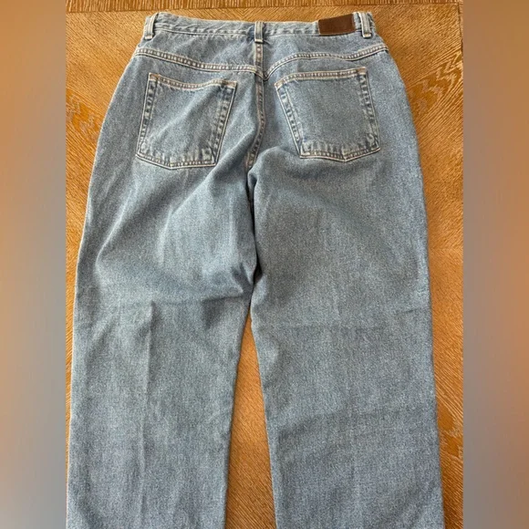 LL Bean Sz 16 Petite Relaxed Fit Blue Denim Pants waist 34” Inseam 26” Cotton - Picture 6 of 7